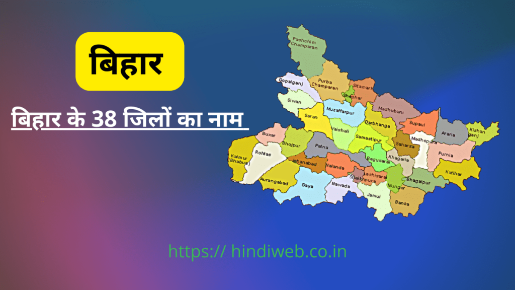 Bihar Mein Kitne Jile Hain unke naam 2022 list