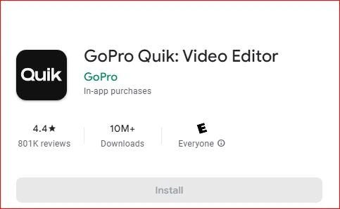 GoPro Quik फोटो पर गाना सेट करने वाला ऐप्स 
