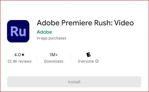फोटो पर गाना बनाने वाला ऐप्स Adobe Premiere Rush